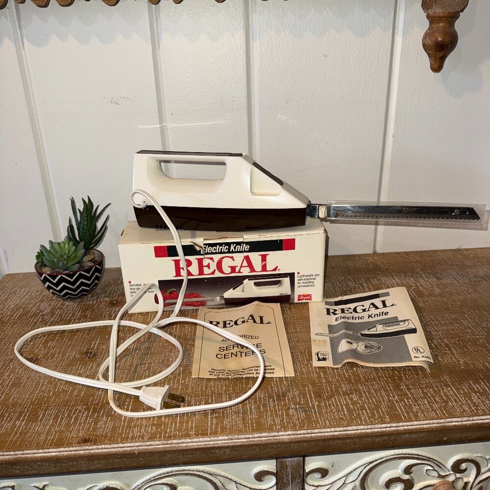 Regal Electric Knife K382 Serrated Steel Blades USA Original Box Tested Video